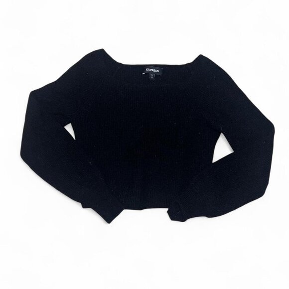 Express Black Off the Shoulder Long Sleeve Sweater - Picture 1 of 2